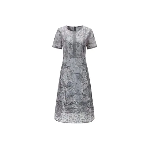 JZ Juzui Short Sleeved Dress Women's Silver Gray Heather