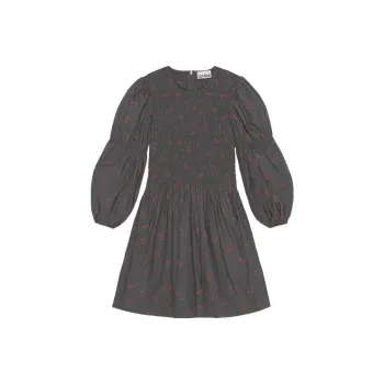 GANNI Chinese New Year Collection Long Sleeved Dresses Women's Volcanic Gray