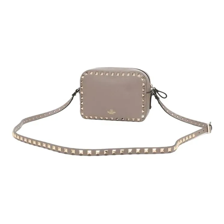 Valentino Leather Camera Bag, Crossbody Bag, Shoulder Bag Mini Women's Gray-1