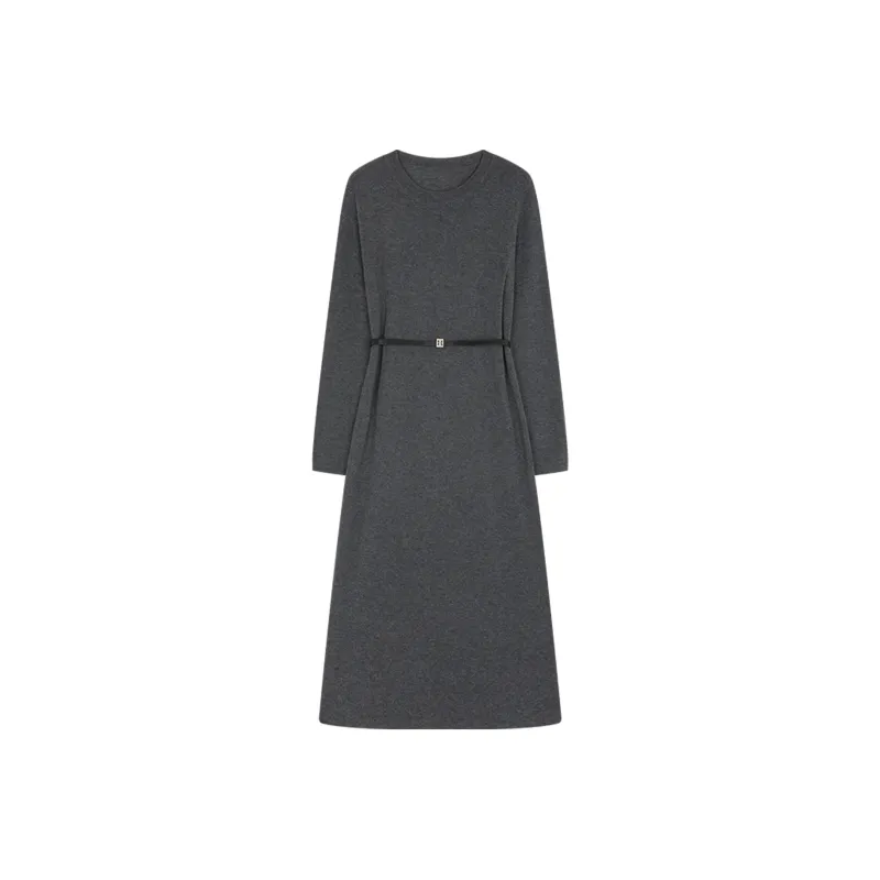 IHIMI Long Sleeved Dresses Women's Dark Heather Gray-0