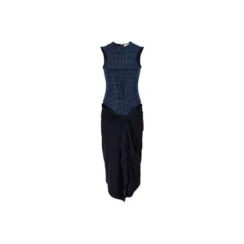 The Attico Mirna Rhinestone-embellished Midi Dress