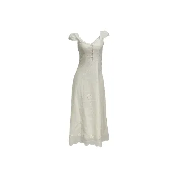 GLEE DIARY Short Sleeved Dress Women's Cream White
