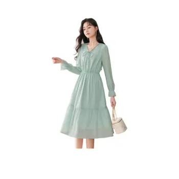 Like The Age Of Water Long Sleeved Dresses Women's Green