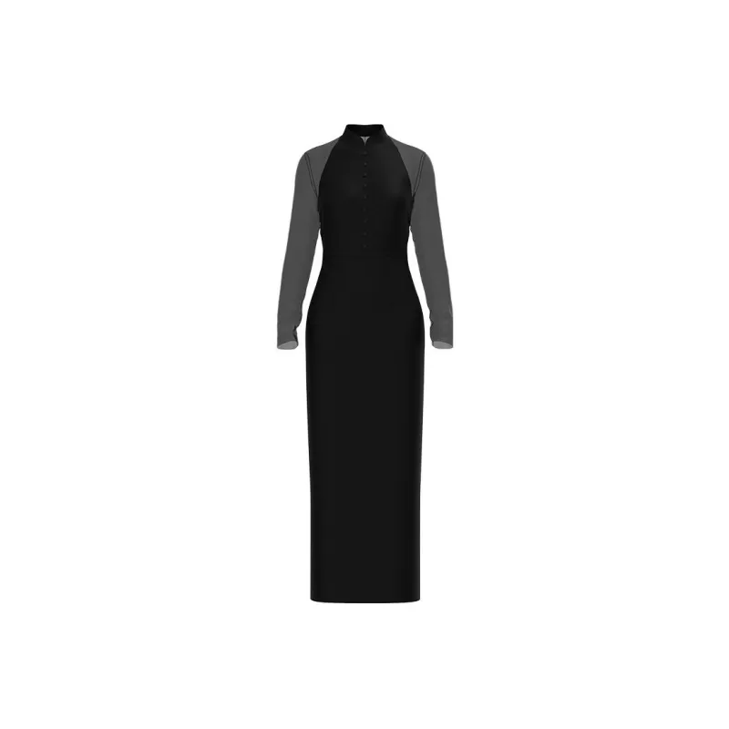 SENSE BY MEI Long-Sleeved Dresses Women's Black-0