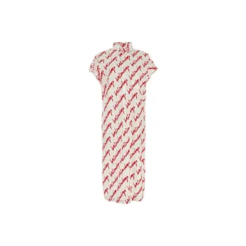 Balenciaga Allover Logo Printed Shirt Dress