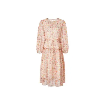 JZ. ANNAKRO Long Sleeved Dress Women's Flower Orange Red