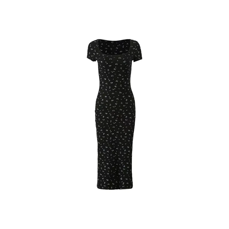 JOSR Short Sleeved Dresses Women's Black-3