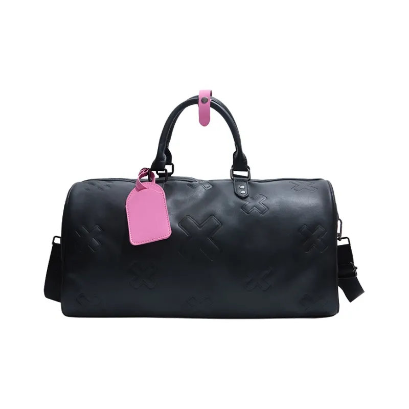 Single Warehouse PU Shoulder Bag, Gym Bag Large Size Unisex Gray/Brown/Black-12