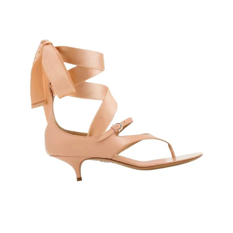 FERRAGAMO Heeled One Strap Sandals 4cm Women's Pink-2