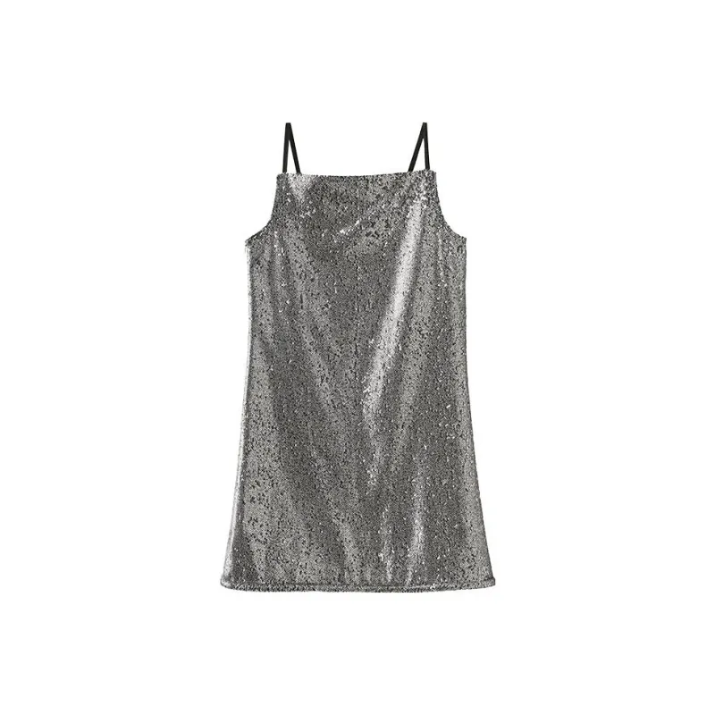 Cubic Slip Dresses Women's Silver-0