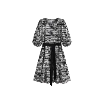 HANDAIWEI Short Sleeved Dress Women's Black