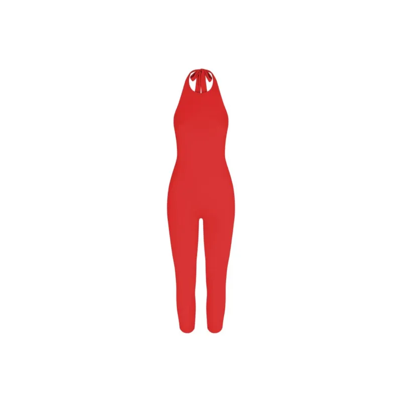 Khy SS24 DROP 009 Smooth Stretch Capri Catsuit Jumpsuit Women's Cherry Pink-0