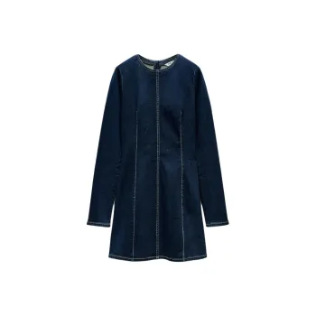 ZARA Trf Long Sleeved Dresses Women's Indigo