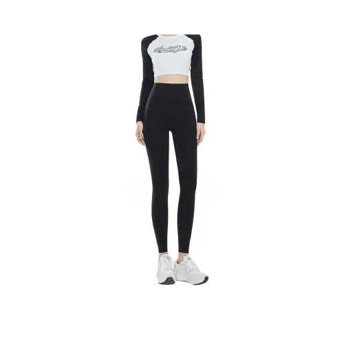 라 샤펠 여성 레깅스 여성 Thin Fleece Black 얇은 기모 블랙