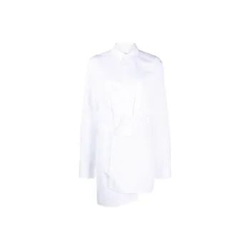 OFF-WHITE Long-Sleeved Poplin Shirt Dress