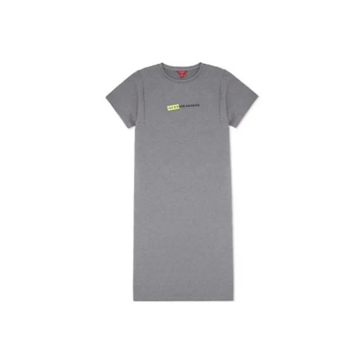 GUESS Short Sleeved Dress Women's Heather Gray-0