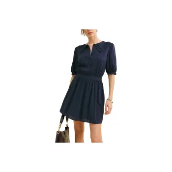 REFORMATION Kairos Dress Short Sleeved Dresses Women's Marine Blue
