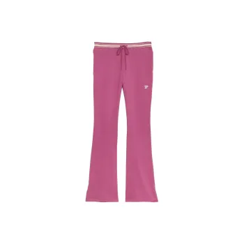 Victoria's Secret PINK Ivy Fleece Split-Hem Flare Sweatpants/Red Violet Knitted Sports Pants Women's Red Purple