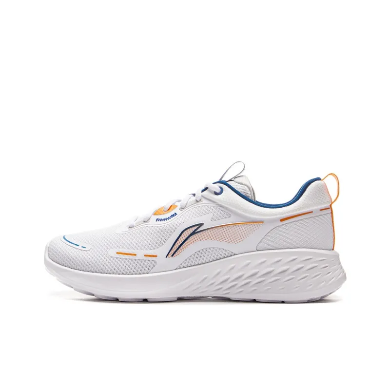 LiNing Anti Slip Wear Resistant Low Top Casual Running Shoes Men's Standard White-0