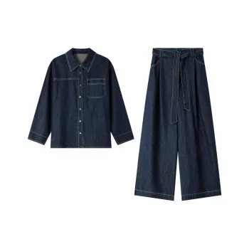 VIMLY Casual Suit Women's Denim Blue