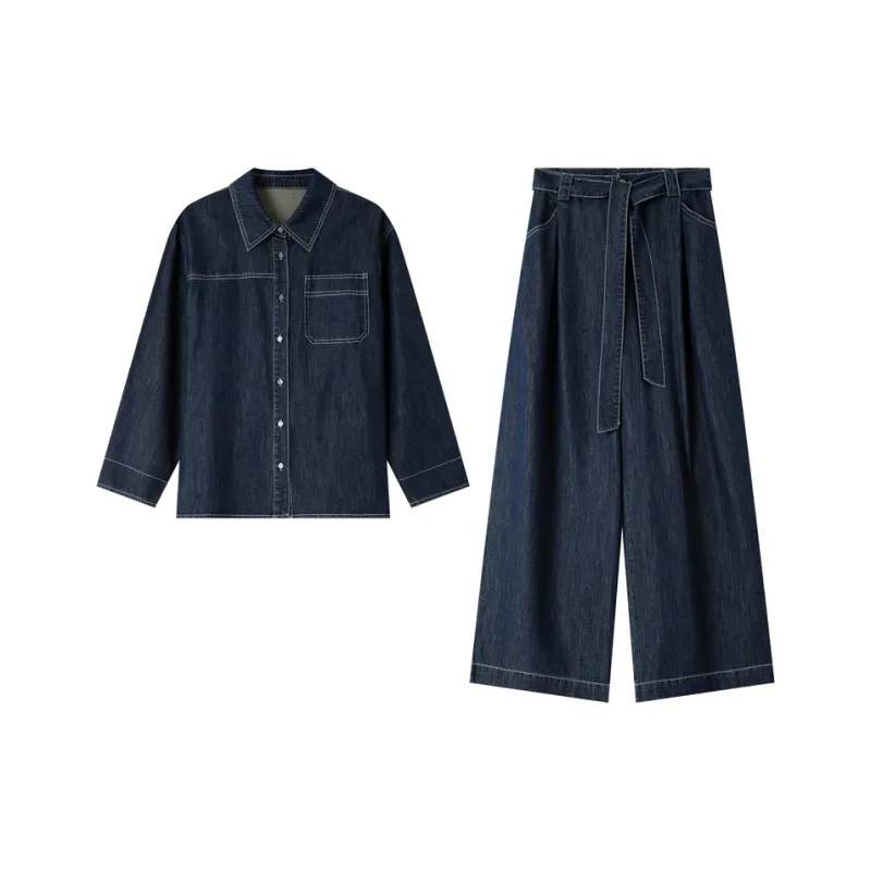 VIMLY Casual Suit Women's Denim Blue-0