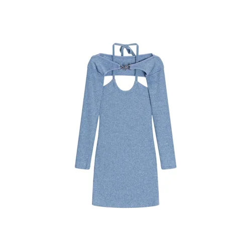 Incolore Long Sleeved Dresses Women's Blue