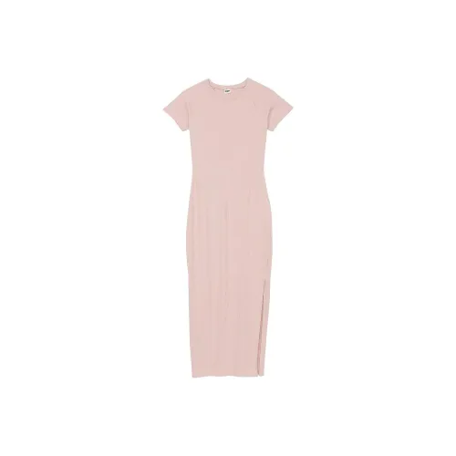 Victoria's Secret PINK CONTOUR RIBBED MIDI DRESS / Wanna Be Pink Short-Sleeved Dresses Women's Want Pink