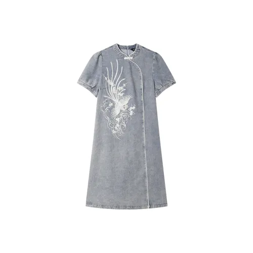 LOUISY AO Short Sleeved Dresses Women's Blue