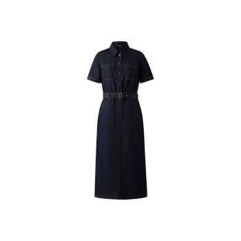 E.land Short Sleeved Dress Women's Dark Denim 57D/Indigo