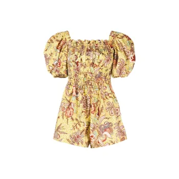 Ulla Johnson Arlo Floral-print Cotton Playsuit
