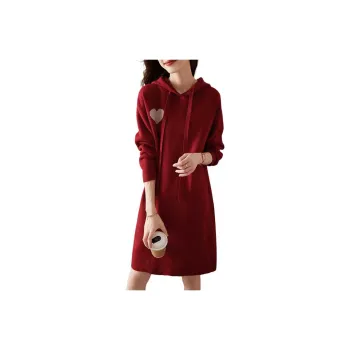 Mo Han Yi Mei Long-Sleeved Dresses Women's Red
