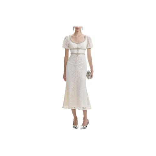 Self portrait Floral Lace Embellished Midi Dress