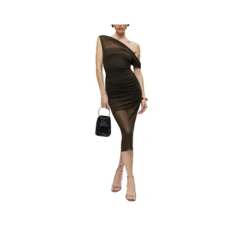 REFORMATION Adrielle Knit Dress Short-Sleeved Dresses Women's Cocoa