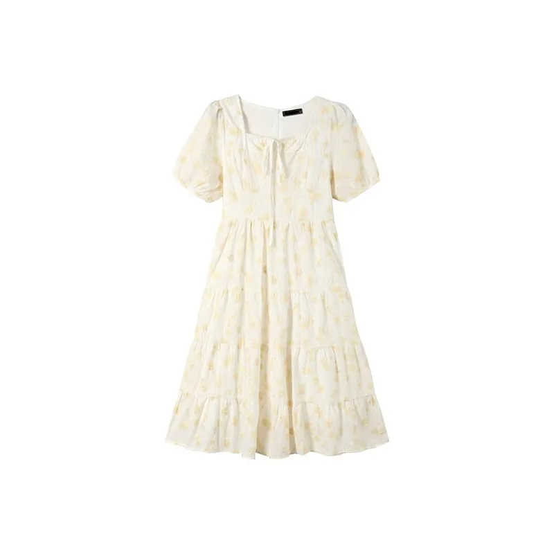 JOSR Short Sleeved Dresses Women's Floral-0