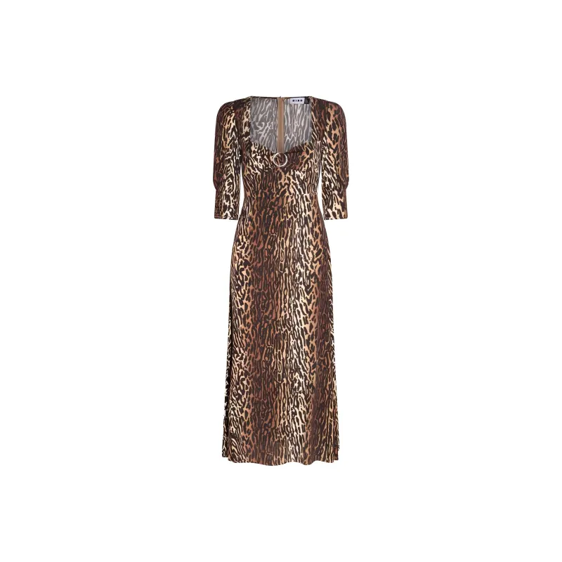 Rixo All Over Leopard Printed Midi Dress-0