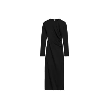 TOTEME Twist-Detailed Crewneck Midi Dress