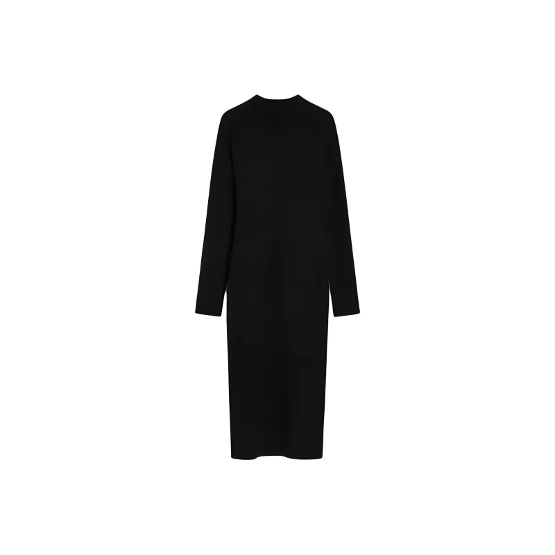SportMa Vanezza Collection Fine Knit Dress Long Sleeved Dress Women's Black-0