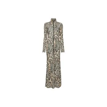 NANUSHKA Leopard print Zip up Maxi Dress