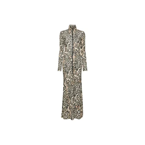 NANUSHKA Leopard print Zip up Maxi Dress