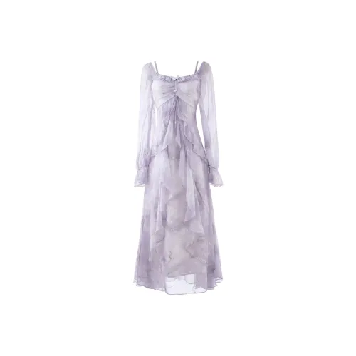 PAIN OR PLEASURE Long-Sleeved Dresses Women's Purple