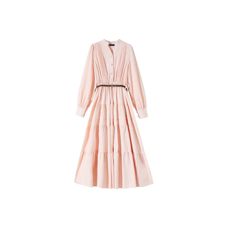 EIDOLON GRAIN Long Sleeved Dress Women's Pink-0