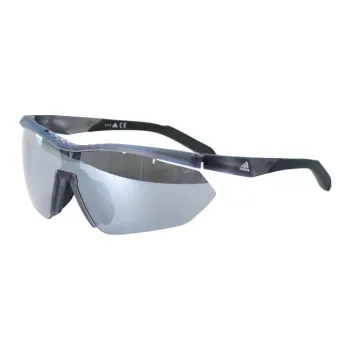 Adidas Plate Frame Plastic Irregular Shape Sunglasses Unisex Gray
