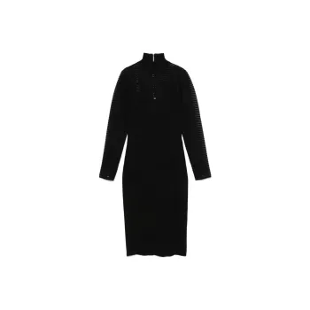 Elisabetta Franchi Herringbone Pattern Midi Dress