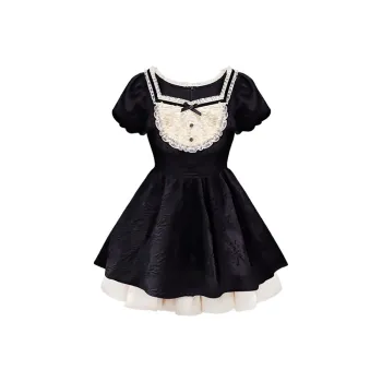 SYEEE WITH U Short Sleeved Dress Women's Black
