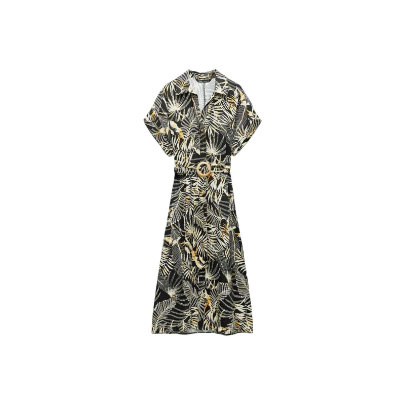 ZARA Short Sleeved Dress Women's Black-0