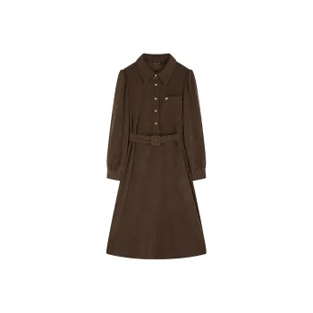 Mo Han Yi Mei Long Sleeved Dress Women's Coffee