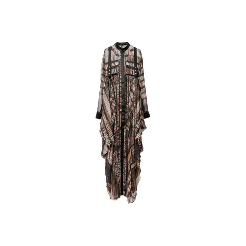 Sacai X Interstellar FW23 Co-branded Series Long-Sleeved Dresses Women's Umber