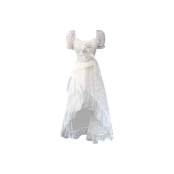 PAIN OR PLEASURE Short Sleeved Dresses Women's Ivory