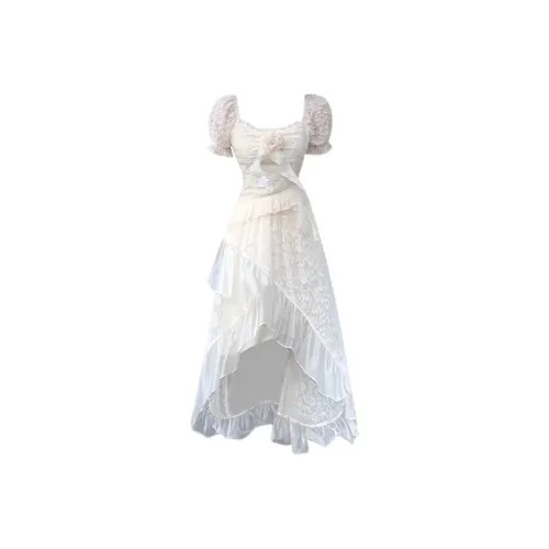 PAIN OR PLEASURE Short Sleeved Dresses Women's Ivory
