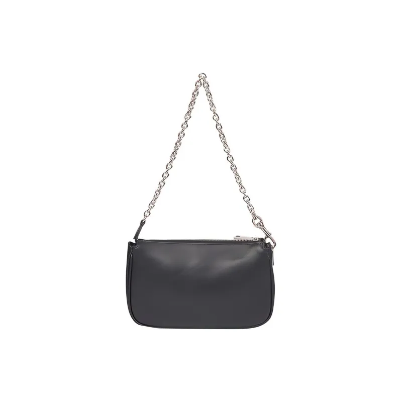 Furla Moon Grained Leather Shoulder Bag Women's Black-2